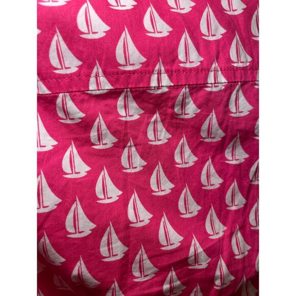 Vineyard‎ Vines Women 6 Button Up Shirt Long Sleeve Sailboat Pink White Preppy - Picture 11 of 11